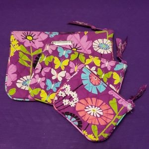 Vera Bradley cosmetic bag trio